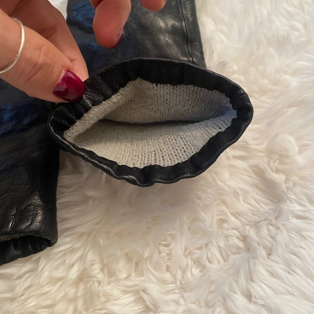 Black Leather Gloves Small